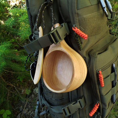 Kyrre™ Carved Nordic Kuksa - Solid Wood Camp Mug & Spoon Set