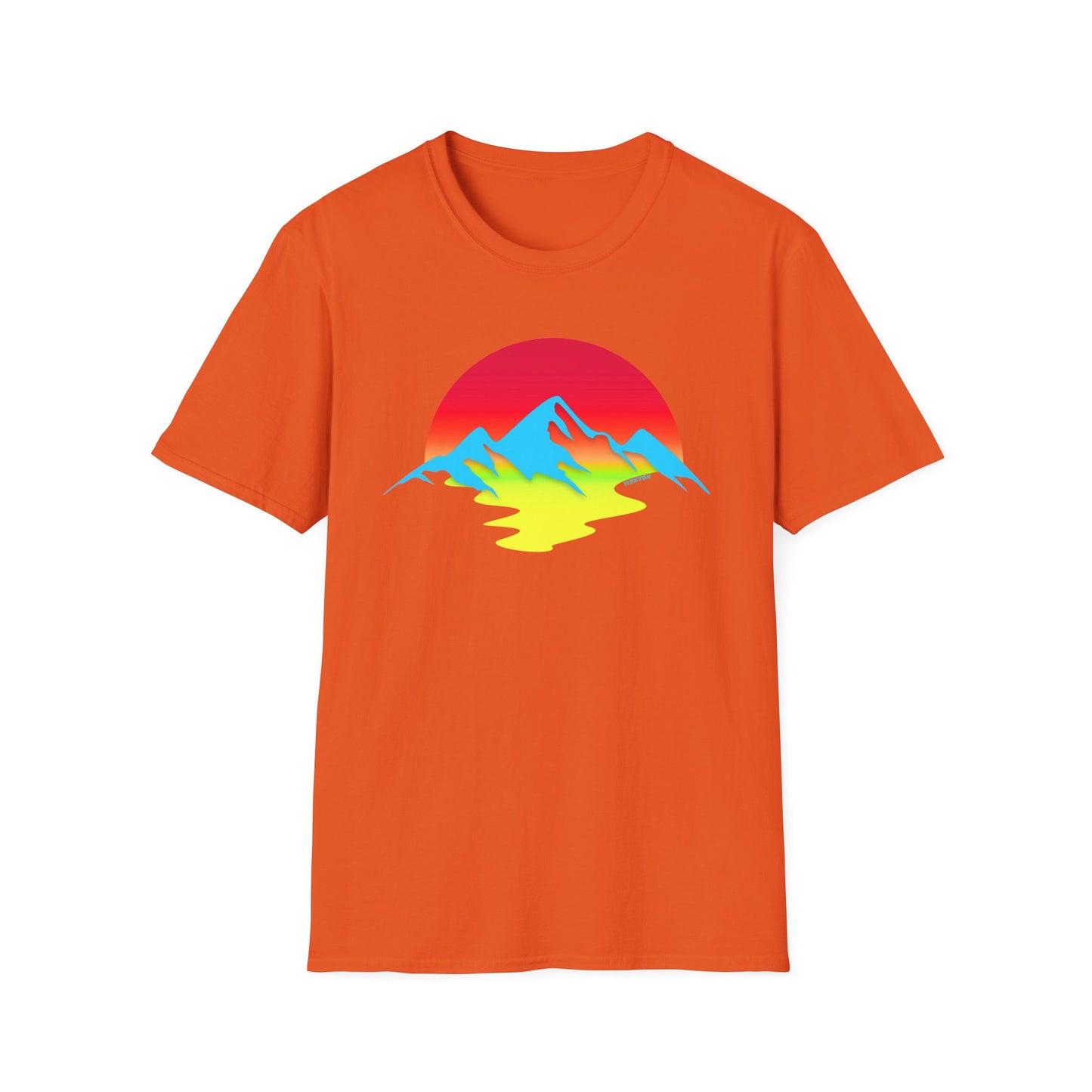 Melting Sun Mountain Tee – Vibrant Sunset Graphic T-Shirt for Nature Lovers | Weston Gear Adventure Apparel | Unisex Summer Travel Vibes