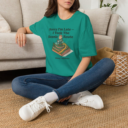Scenic Route Hiking T-Shirt — "Sorry I'm Late — I Took The Scenic Route"