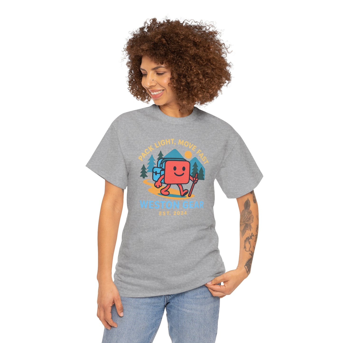 Weston Gear Boxy Hiking T-Shirt – Adventure Ready Unisex Heavy Cotton Tee | Outdoor Camping Graphic Shirt | Gift for Explorers