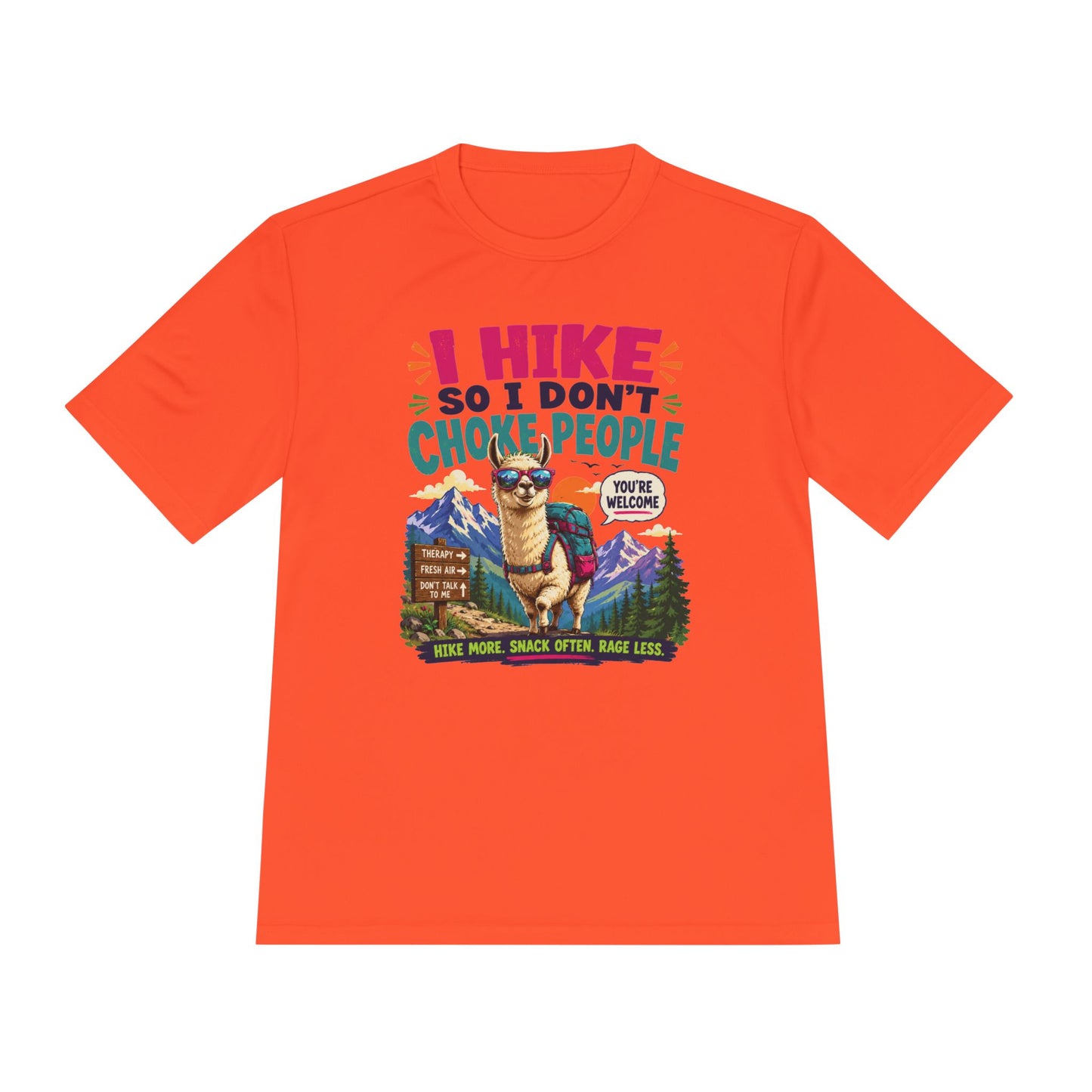 Hiking Tee — "I Hike So I Don't Choke People" Funny Outdoors Shirt