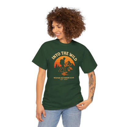 Into The Wild Adventure T-Shirt – Unisex Hiking & Camping Graphic Tee | Outdoor Nature Lover Gift | 100% Cotton Shirt