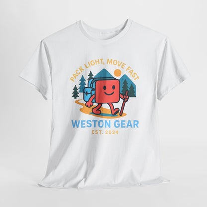 Weston Gear Boxy Hiking T-Shirt – Adventure Ready Unisex Heavy Cotton Tee | Outdoor Camping Graphic Shirt | Gift for Explorers