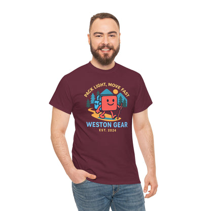 Weston Gear Boxy Hiking T-Shirt – Adventure Ready Unisex Heavy Cotton Tee | Outdoor Camping Graphic Shirt | Gift for Explorers