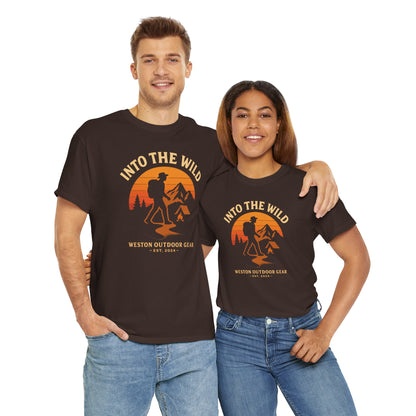 Into The Wild Adventure T-Shirt – Unisex Hiking & Camping Graphic Tee | Outdoor Nature Lover Gift | 100% Cotton Shirt