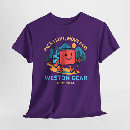 Weston Gear Boxy Hiking T-Shirt – Adventure Ready Unisex Heavy Cotton Tee | Outdoor Camping Graphic Shirt | Gift for Explorers