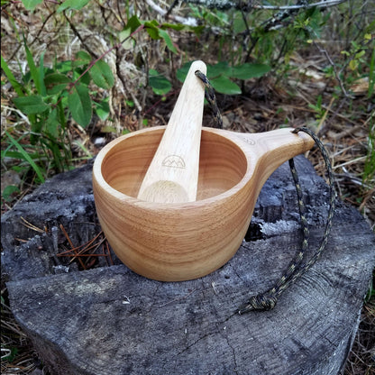 Kyrre™ Carved Nordic Kuksa - Solid Wood Camp Mug & Spoon Set