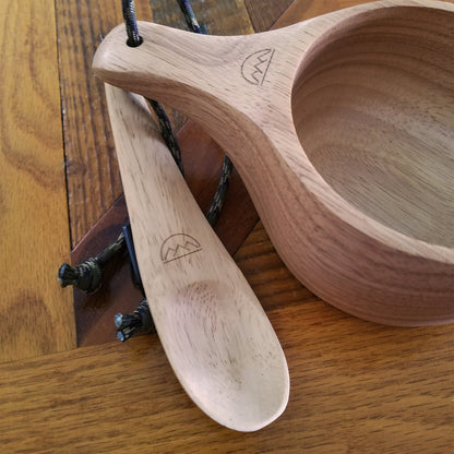 Kyrre™ Carved Nordic Kuksa - Solid Wood Camp Mug & Spoon Set