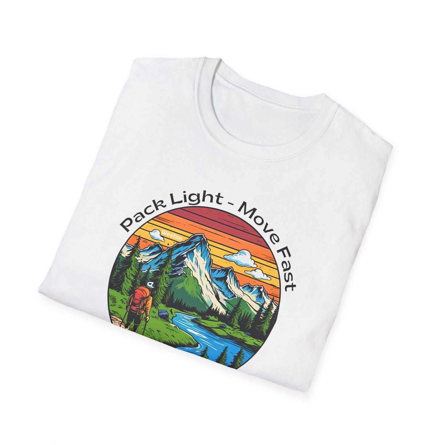 Pack light Move fast – Unisex Adventure T-Shirt for Hiking, Camping & Travel
