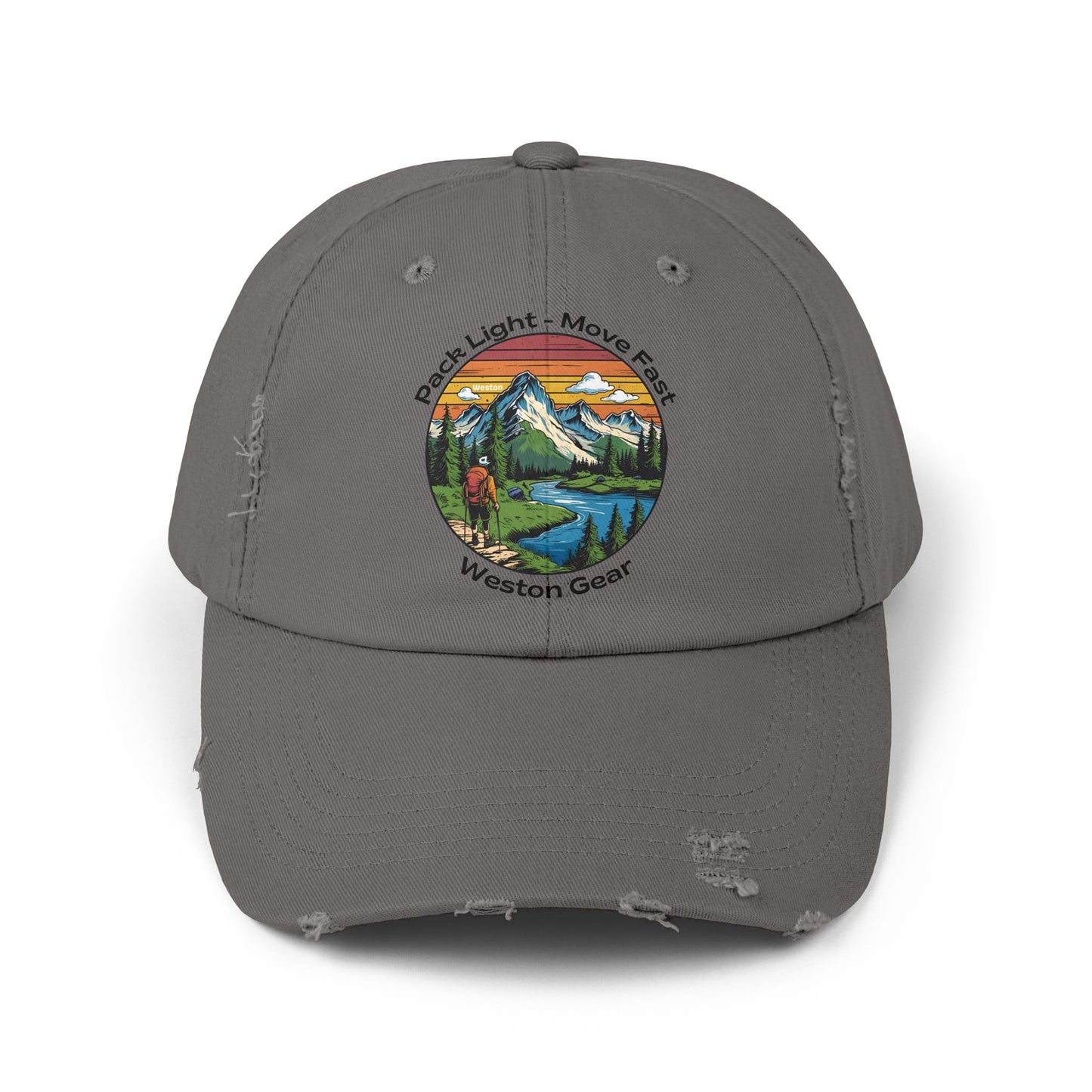 Weston Gear Distressed Adventure Cap – Unisex Outdoor Hat for Nature Lovers, Hikers, and Everyday Explorers