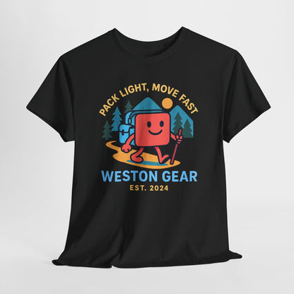 Weston Gear Boxy Hiking T-Shirt – Adventure Ready Unisex Heavy Cotton Tee | Outdoor Camping Graphic Shirt | Gift for Explorers