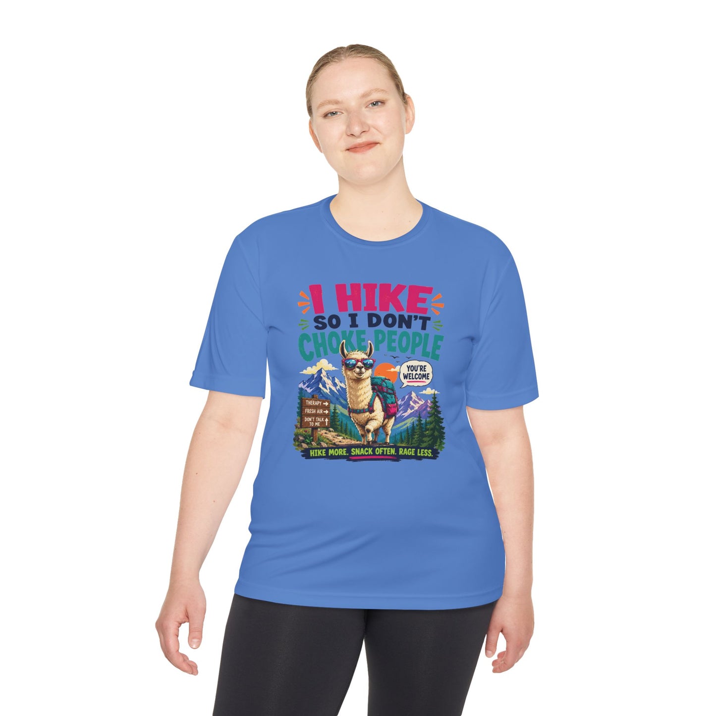 Hiking Tee — "I Hike So I Don't Choke People" Funny Outdoors Shirt