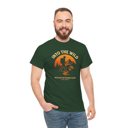 Into The Wild Adventure T-Shirt – Unisex Hiking & Camping Graphic Tee | Outdoor Nature Lover Gift | 100% Cotton Shirt