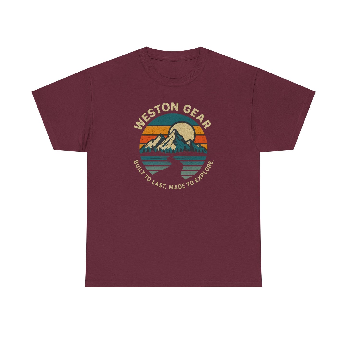 Mountain Sunset Graphic T-Shirt – Vintage Style Outdoor Tee, Hiking & Camping Apparel