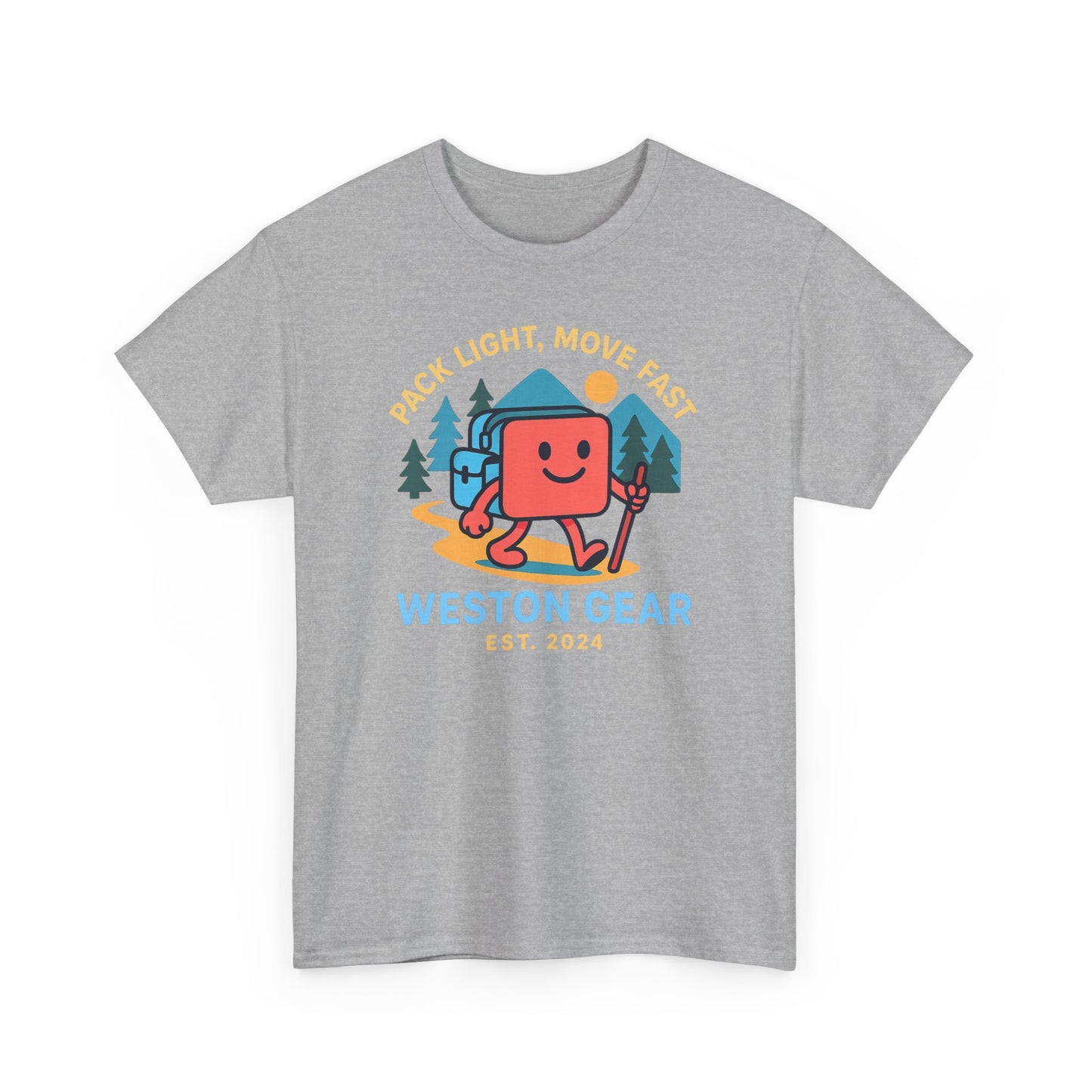 Weston Gear Boxy Hiking T-Shirt – Adventure Ready Unisex Heavy Cotton Tee | Outdoor Camping Graphic Shirt | Gift for Explorers