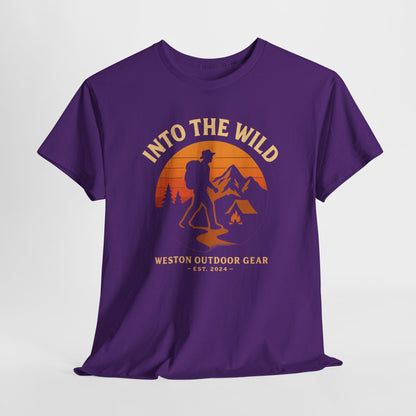 Into The Wild Adventure T-Shirt – Unisex Hiking & Camping Graphic Tee | Outdoor Nature Lover Gift | 100% Cotton Shirt