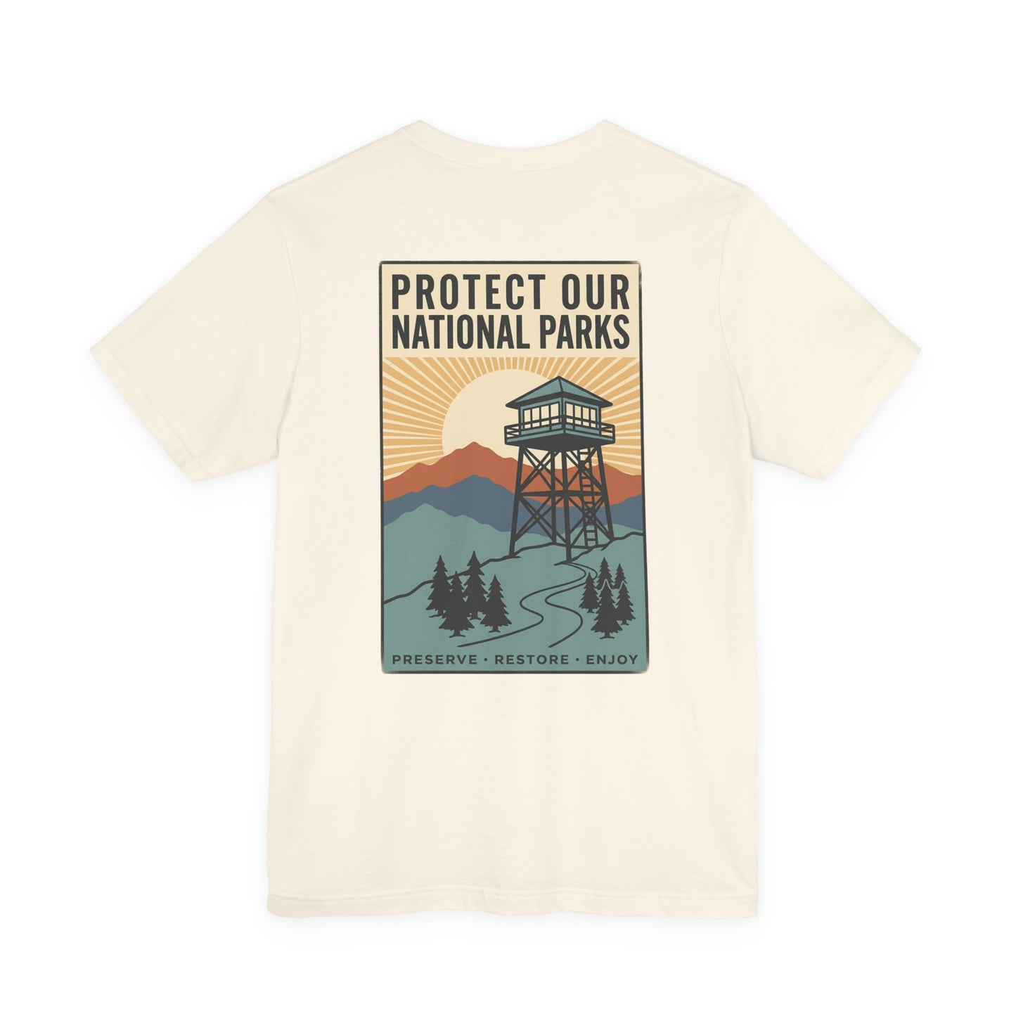 Protect Our National Parks Tee | Vintage Forest Watchtower, Retro Outdoor Tee