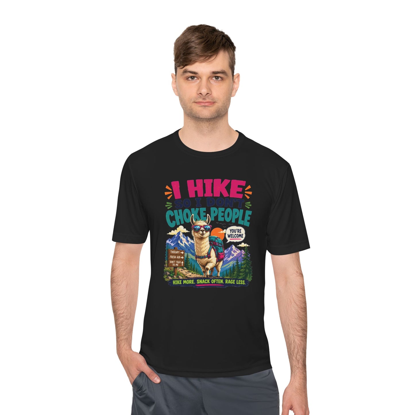 Hiking Tee — "I Hike So I Don't Choke People" Funny Outdoors Shirt