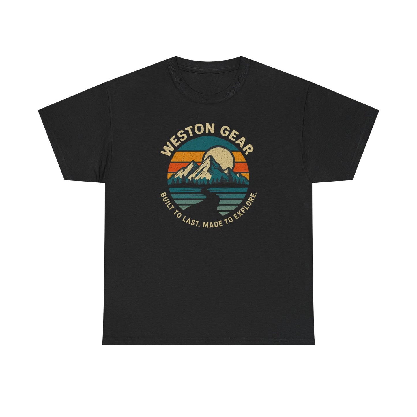 Mountain Sunset Graphic T-Shirt – Vintage Style Outdoor Tee, Hiking & Camping Apparel