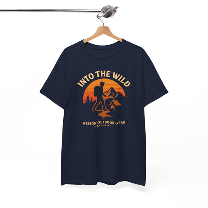 Into The Wild Adventure T-Shirt – Unisex Hiking & Camping Graphic Tee | Outdoor Nature Lover Gift | 100% Cotton Shirt