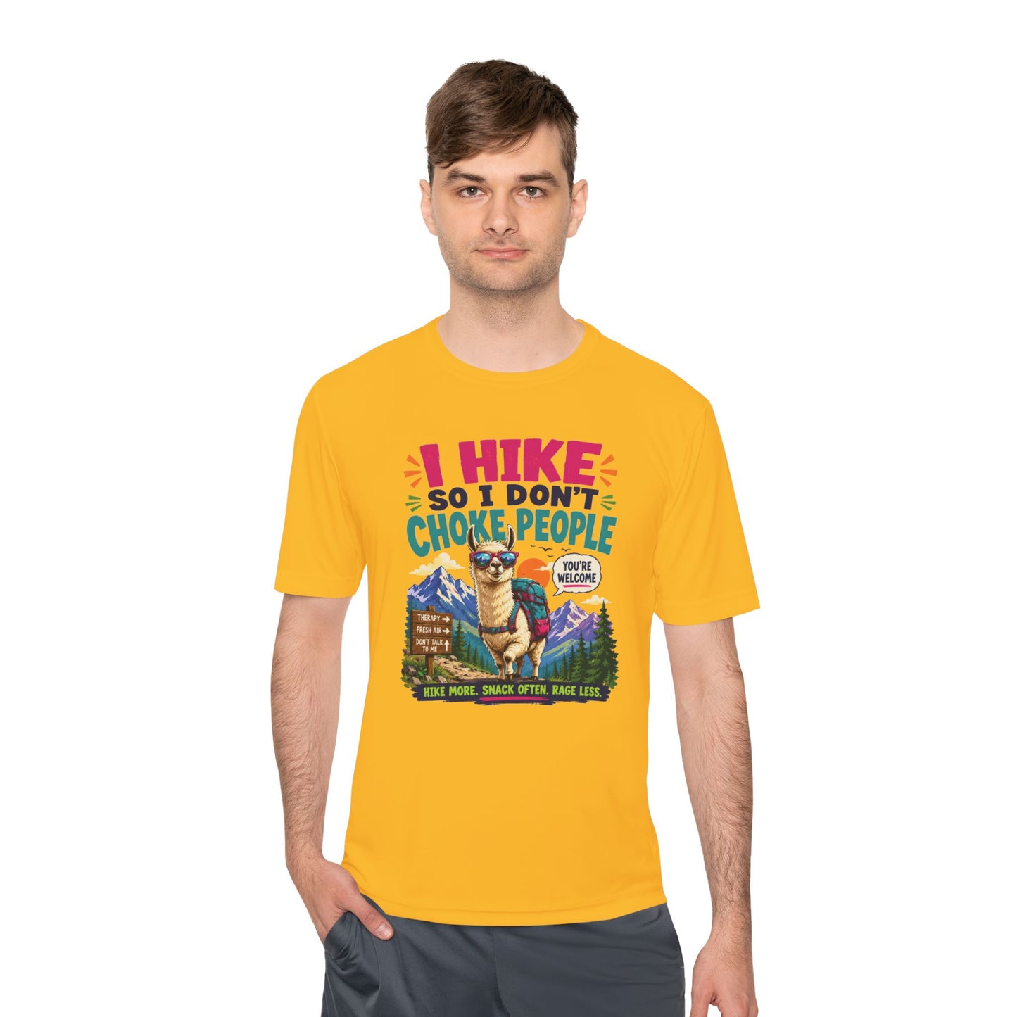 Hiking Tee — "I Hike So I Don't Choke People" Funny Outdoors Shirt