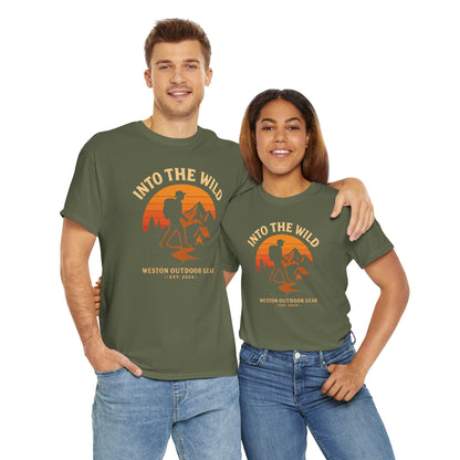 Into The Wild Adventure T-Shirt – Unisex Hiking & Camping Graphic Tee | Outdoor Nature Lover Gift | 100% Cotton Shirt