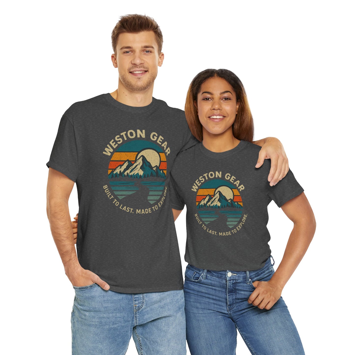 Mountain Sunset Graphic T-Shirt – Vintage Style Outdoor Tee, Hiking & Camping Apparel