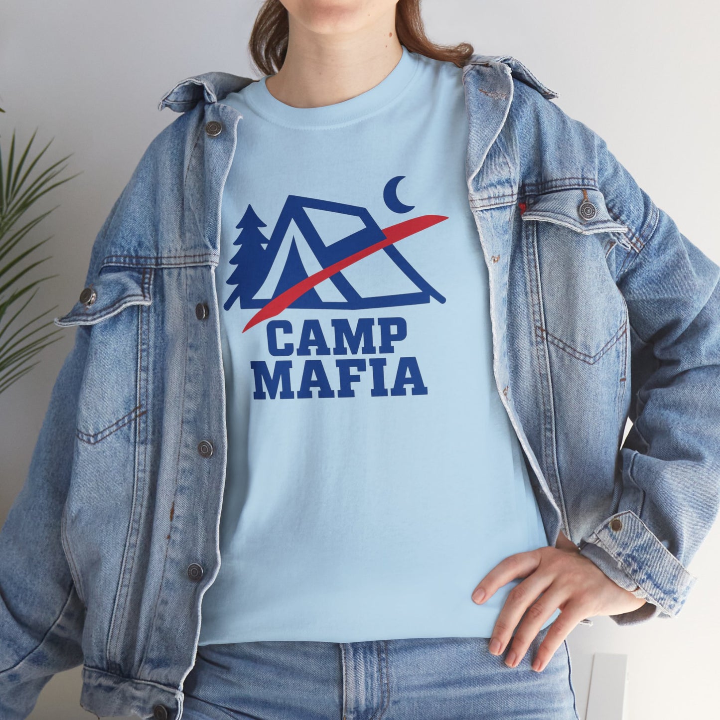 Camp Mafia T-Shirt – Buffalo Bills Inspired Camping Tee | Unisex Heavy Cotton Outdoor Shirt | Hiking Apparel & Gift for Nature Lovers