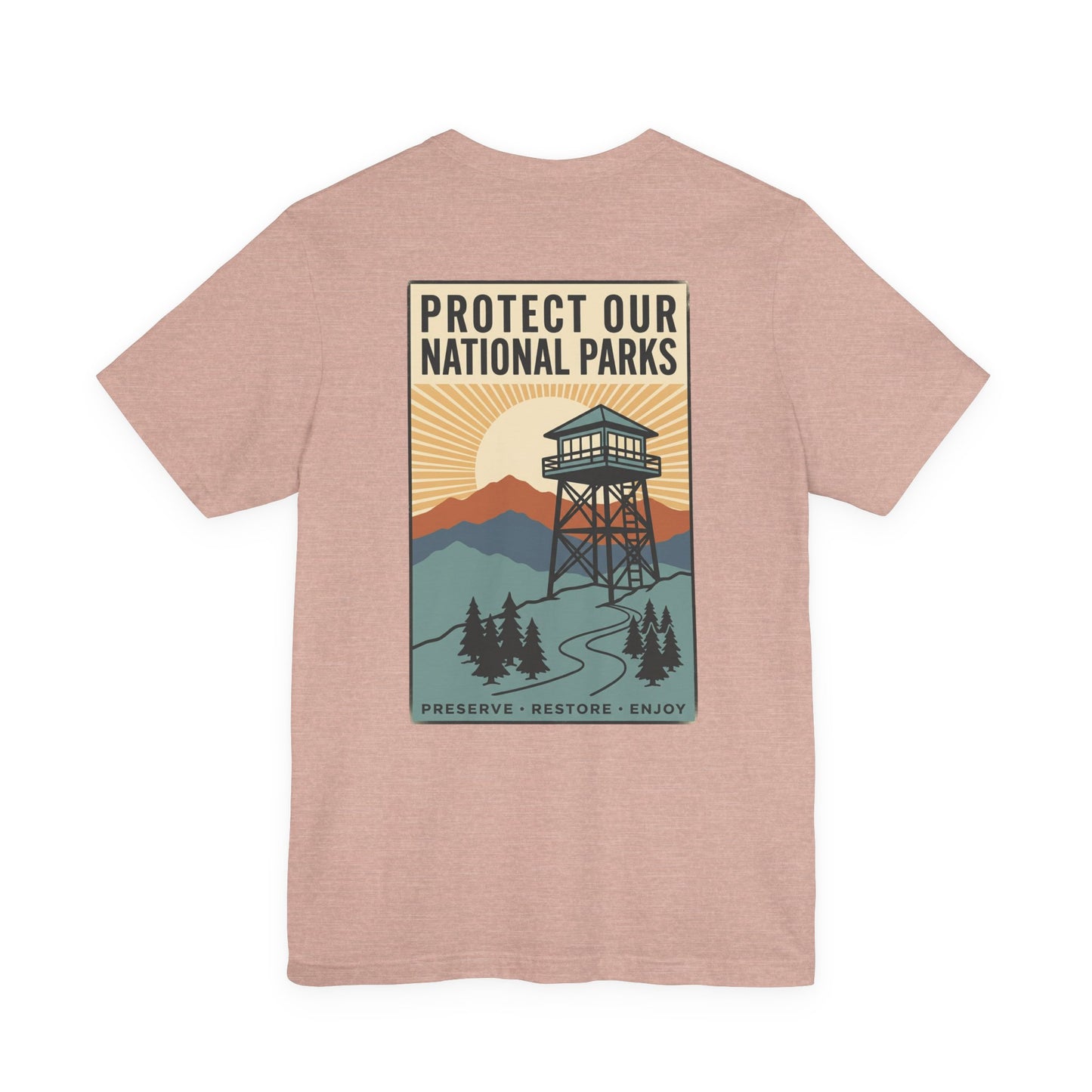 Protect Our National Parks Tee | Vintage Forest Watchtower, Retro Outdoor Tee