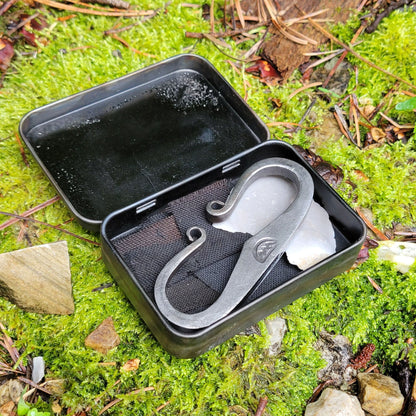 Traditional Flint & Steel Striker - Hand Forged High Carbon Steel - Small/Compact Size