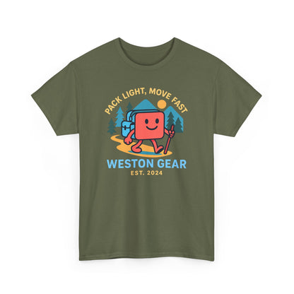 Weston Gear Boxy Hiking T-Shirt – Adventure Ready Unisex Heavy Cotton Tee | Outdoor Camping Graphic Shirt | Gift for Explorers