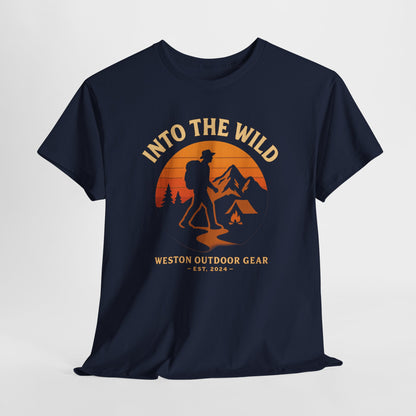 Into The Wild Adventure T-Shirt – Unisex Hiking & Camping Graphic Tee | Outdoor Nature Lover Gift | 100% Cotton Shirt