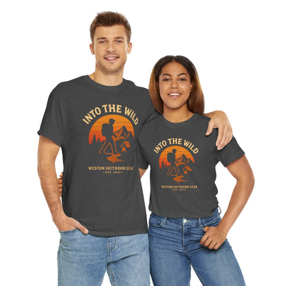 Into The Wild Adventure T-Shirt – Unisex Hiking & Camping Graphic Tee | Outdoor Nature Lover Gift | 100% Cotton Shirt