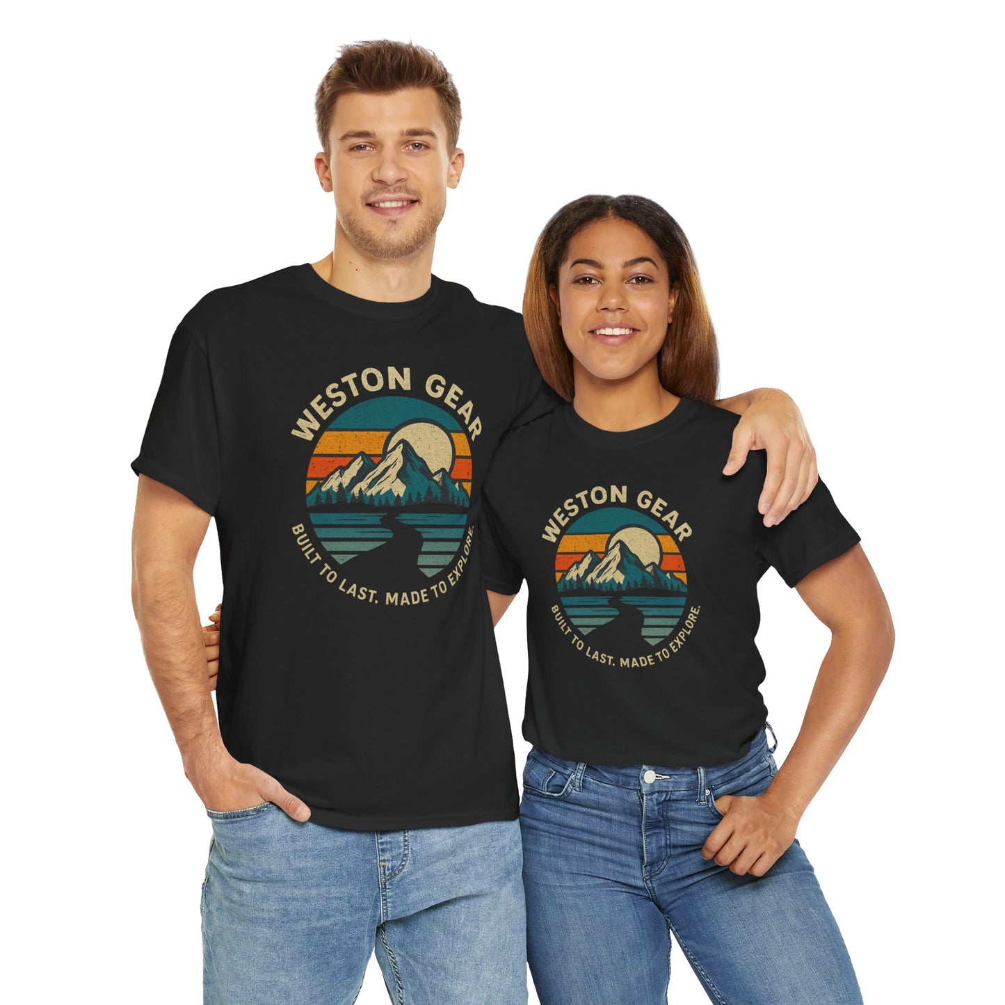 Mountain Sunset Graphic T-Shirt – Vintage Style Outdoor Tee, Hiking & Camping Apparel