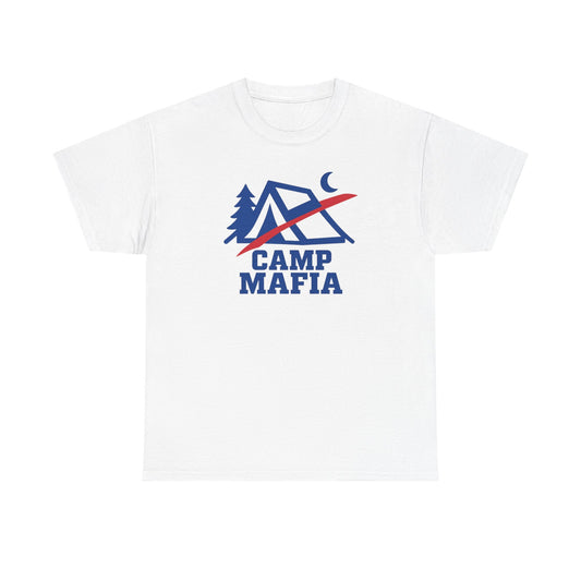 Camp Mafia T-Shirt – Buffalo Bills Inspired Camping Tee | Unisex Heavy Cotton Outdoor Shirt | Hiking Apparel & Gift for Nature Lovers