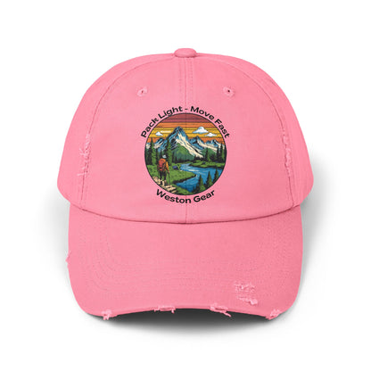 Weston Gear Distressed Adventure Cap – Unisex Outdoor Hat for Nature Lovers, Hikers, and Everyday Explorers