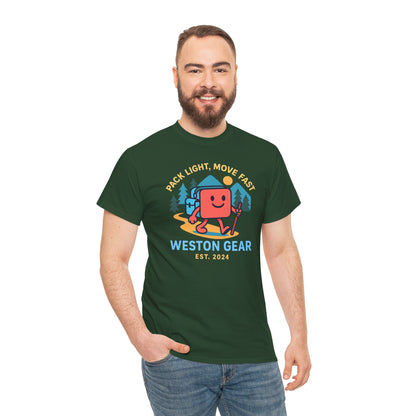 Weston Gear Boxy Hiking T-Shirt – Adventure Ready Unisex Heavy Cotton Tee | Outdoor Camping Graphic Shirt | Gift for Explorers