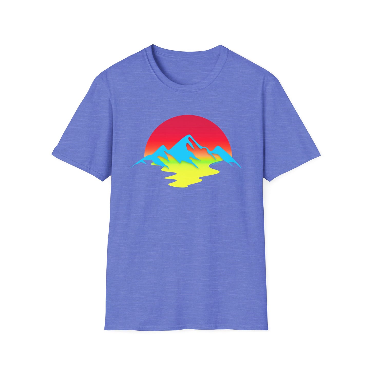 Melting Sun Mountain Tee – Vibrant Sunset Graphic T-Shirt for Nature Lovers | Weston Gear Adventure Apparel | Unisex Summer Travel Vibes
