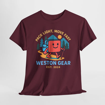 Weston Gear Boxy Hiking T-Shirt – Adventure Ready Unisex Heavy Cotton Tee | Outdoor Camping Graphic Shirt | Gift for Explorers