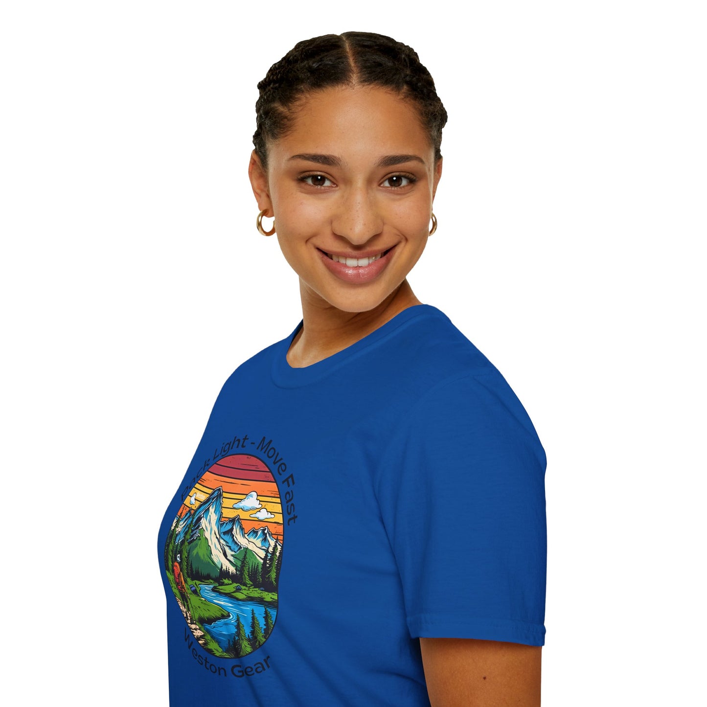 Pack light Move fast – Unisex Adventure T-Shirt for Hiking, Camping & Travel