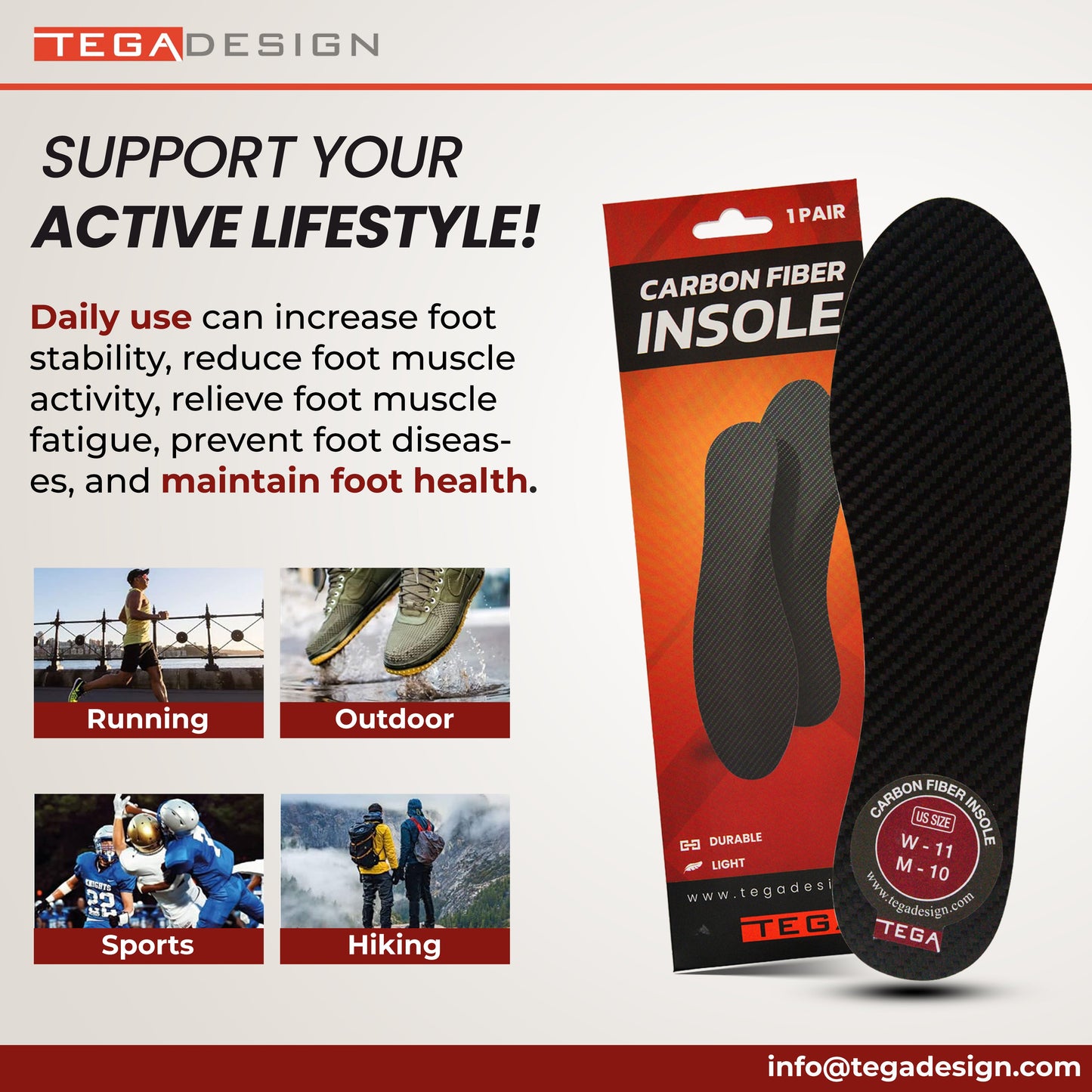 Rigid Carbon Fiber Insole (1.3mm)