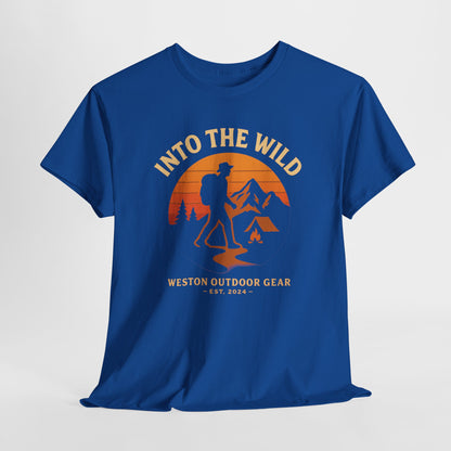 Into The Wild Adventure T-Shirt – Unisex Hiking & Camping Graphic Tee | Outdoor Nature Lover Gift | 100% Cotton Shirt