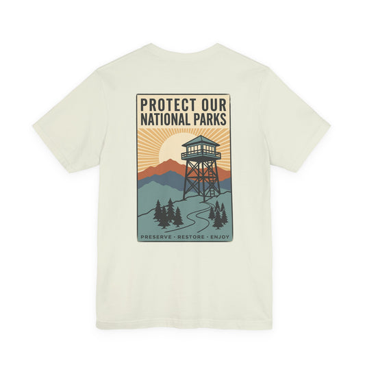 Protect Our National Parks Tee | Vintage Forest Watchtower, Retro Outdoor Tee