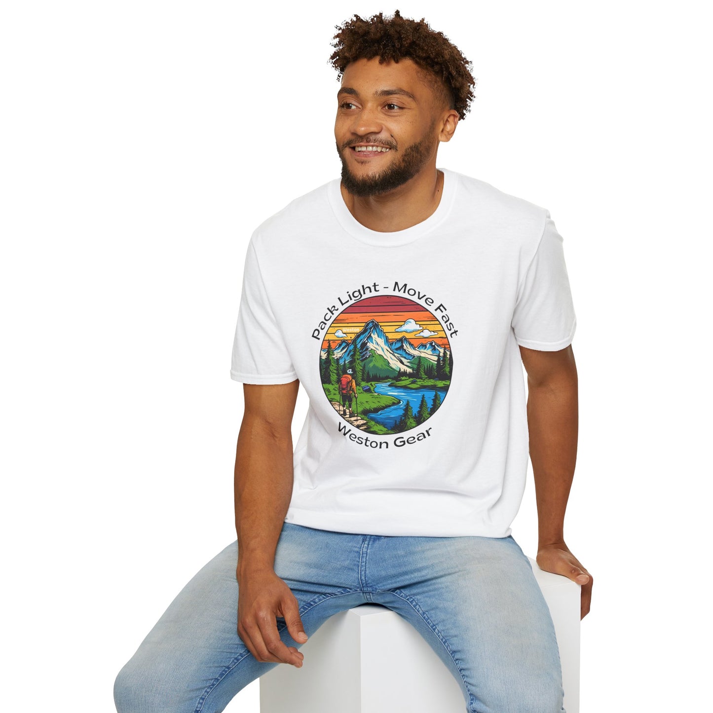 Pack light Move fast – Unisex Adventure T-Shirt for Hiking, Camping & Travel