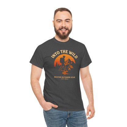 Into The Wild Adventure T-Shirt – Unisex Hiking & Camping Graphic Tee | Outdoor Nature Lover Gift | 100% Cotton Shirt