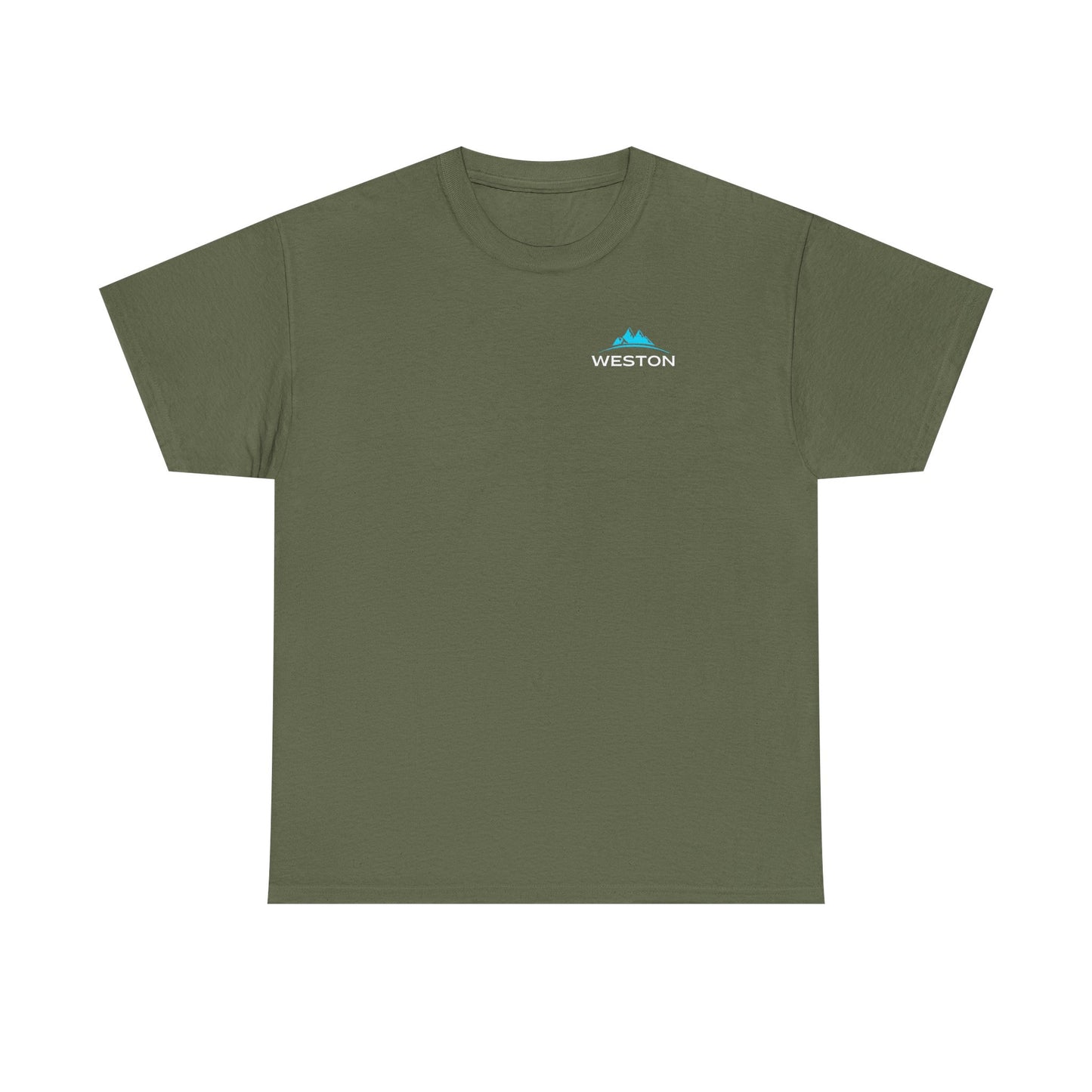 Weston Outdoor Gear Small Modern Logo Tee | Unisex Heavy Cotton T-Shirt | Durable Hiking Shirt | Adventure-Ready Outdoor Tee | Nature Gift