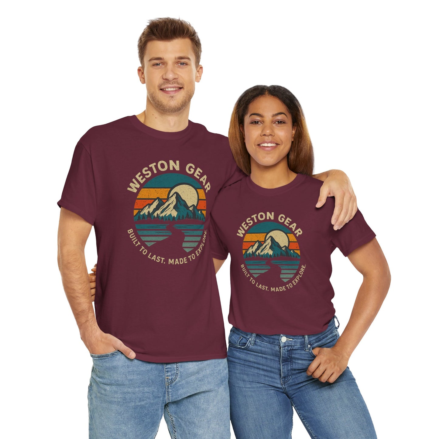 Mountain Sunset Graphic T-Shirt – Vintage Style Outdoor Tee, Hiking & Camping Apparel