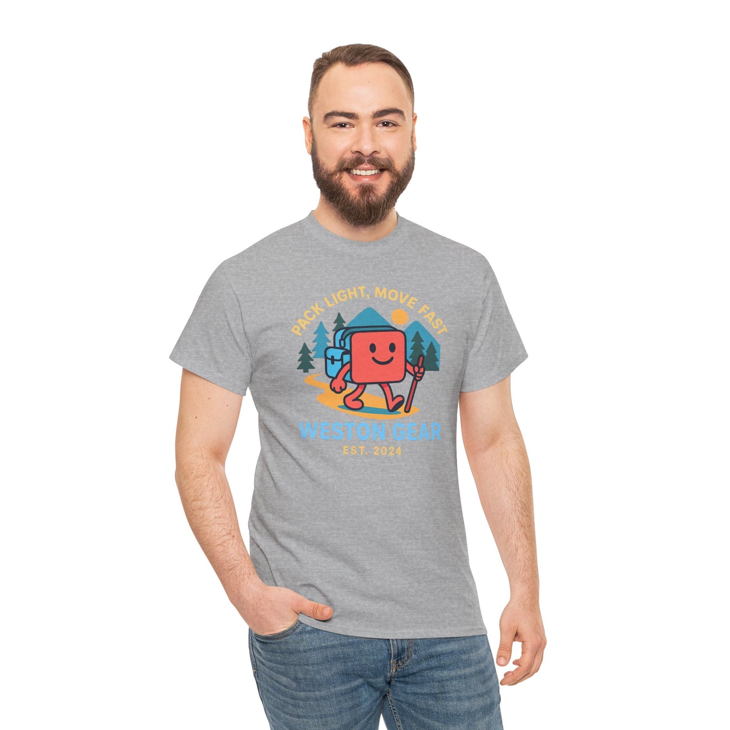 Weston Gear Boxy Hiking T-Shirt – Adventure Ready Unisex Heavy Cotton Tee | Outdoor Camping Graphic Shirt | Gift for Explorers