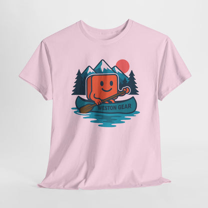 Weston Gear Canoe T-Shirt – Retro Outdoor Adventure Tee | Unisex Hiking & Camping Shirt | Nature Lover Gift Apparel