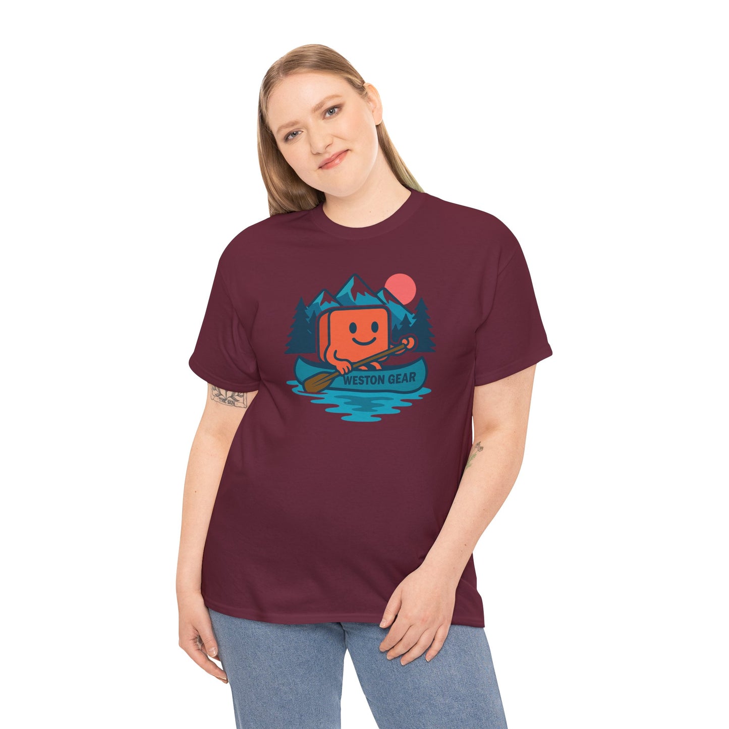 Weston Gear Canoe T-Shirt – Retro Outdoor Adventure Tee | Unisex Hiking & Camping Shirt | Nature Lover Gift Apparel